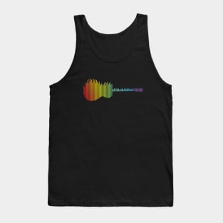 Acoustic Guitar Colorful Sound Waves Tank Top